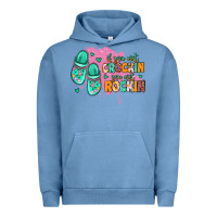 Pigment Pebble Blue if you aint crockin you aint rockin Urban Hoodie - MaliasSmallBusiness