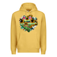 Antique Gold Chiapas State Of Mexico Map Premium Hoodie - RanaPortraitStore