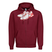 Burgundy red cleats fa element Zipper Hoodie - FaDigitalArtStudio