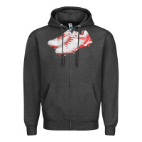 Charcoal Heather red cleats fa element Zipper Hoodie - FaDigitalArtStudio