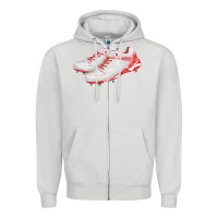 Dove Grey red cleats fa element Zipper Hoodie - FaDigitalArtStudio
