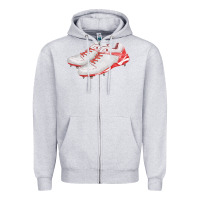 Heather Grey red cleats fa element Zipper Hoodie - FaDigitalArtStudio