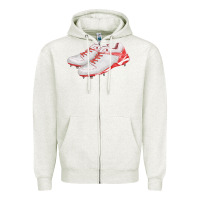 Oatmeal Heather red cleats fa element Zipper Hoodie - FaDigitalArtStudio