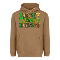 Lucky And Blessed With Coins And Shamrocks Heavyweight Hoodie | Teevron