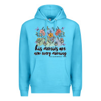 Ocean Blue his mercies are new every morning Premium Hoodie - MaliasSmallBusiness