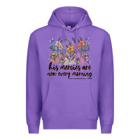Purple his mercies are new every morning Premium Hoodie - MaliasSmallBusiness