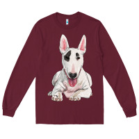 Burgundy bull terrier Long Sleeve Tee - RanaPortraitStore