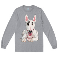 Heather Grey bull terrier Long Sleeve Tee - RanaPortraitStore