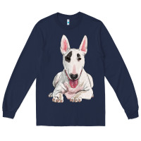 Navy bull terrier Long Sleeve Tee - RanaPortraitStore