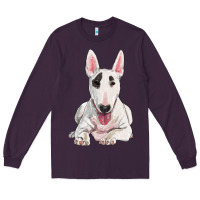 Plum bull terrier Long Sleeve Tee - RanaPortraitStore