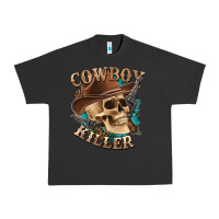Pigment Black cowboy killer with skull Urban Heavy Tee - texasbilliewilder