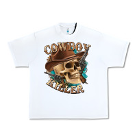 White cowboy killer with skull Urban Heavy Tee - texasbilliewilder