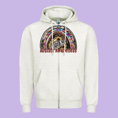 Autism Avareness Football Zipper Hoodie Designed By Sublimationcraftshop