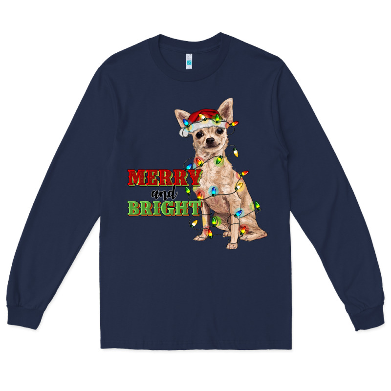 Merry And Bright Chihuahua Long Sleeve Tee by RanaPortraitStore | Teevron
