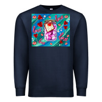 Navy sugar with love Premium Sweatshirt - AdoDesignShop