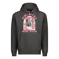 Charcoal Heather roses are red inside i'm dead Premium Hoodie - MaliasSmallBusiness