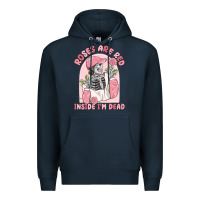 Navy roses are red inside i'm dead Premium Hoodie - MaliasSmallBusiness