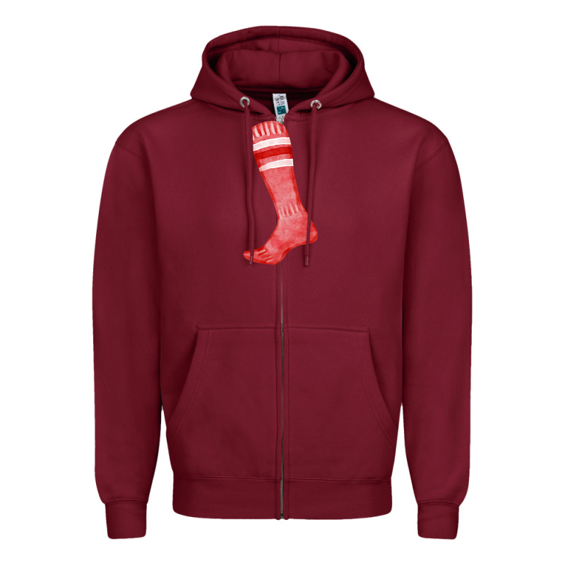 Red Sock Fa Element Zipper Hoodie by FaDigitalArtStudio | Teevron