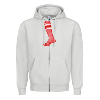 Dove Grey red sock fa element Zipper Hoodie - FaDigitalArtStudio