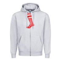 Heather Grey red sock fa element Zipper Hoodie - FaDigitalArtStudio