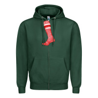 Sports Green red sock fa element Zipper Hoodie - FaDigitalArtStudio