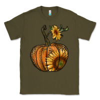 Army Green pumpkin with sunflower Classic Tee - RanaPortraitStore