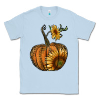 Dusty Blue pumpkin with sunflower Classic Tee - RanaPortraitStore