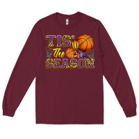 Burgundy tis' the season basketball Long Sleeve Tee - Zillion Design Studio