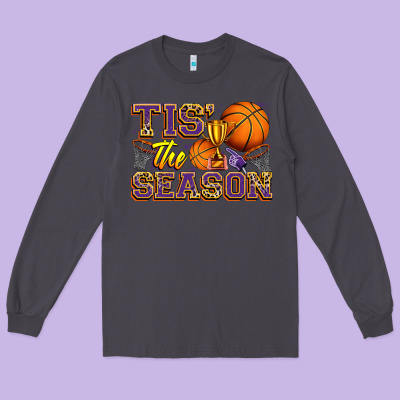 Tis' The Season Basketball Long Sleeve Tee Designed By Zillion Design Studio