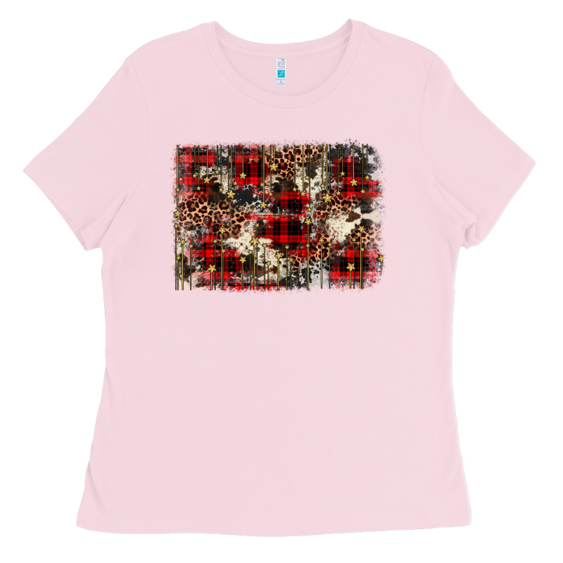 Christmas Leopard Cowhide Background Ladies Tee by BarkalooDesign | Teevron