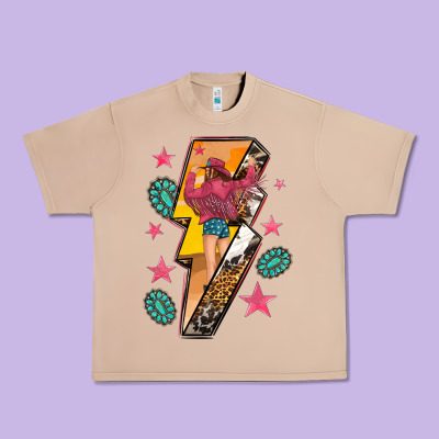 Urban Heavy Tee cowgirl with lightning bolt