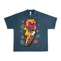 Midnight Navy cowgirl with lightning bolt Urban Heavy Tee - texasbilliewilder