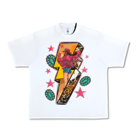 White cowgirl with lightning bolt Urban Heavy Tee - texasbilliewilder
