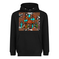 Black thankful turkey png Heavyweight Hoodie - JahusDesignShop