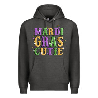 Charcoal Heather mardi gras cutie Premium Hoodie - MaliasSmallBusiness