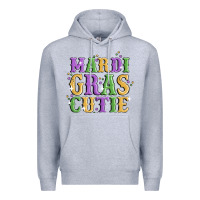 Heather Grey mardi gras cutie Premium Hoodie - MaliasSmallBusiness