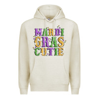 Oatmeal Heather mardi gras cutie Premium Hoodie - MaliasSmallBusiness