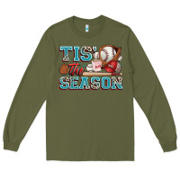 Army Green tis' the season baseball Long Sleeve Tee - Zillion Design Studio