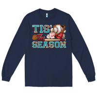 Navy tis' the season baseball Long Sleeve Tee - Zillion Design Studio