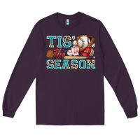 Plum tis' the season baseball Long Sleeve Tee - Zillion Design Studio