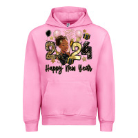 Fuchsia Pink 2024 happy new year black woman Urban Hoodie - MaliasSmallBusiness