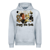 Heather Grey 2024 happy new year black woman Urban Hoodie - MaliasSmallBusiness