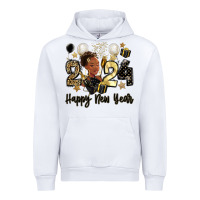 White 2024 happy new year black woman Urban Hoodie - MaliasSmallBusiness
