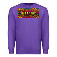 Purple national hispanic heritage month license plate Premium Sweatshirt - BundleAndBundleShop