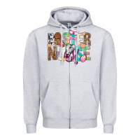 Heather Grey Easter Nurse Easter Day Zipper Hoodie - Neo Western