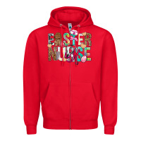 Red Easter Nurse Easter Day Zipper Hoodie - Neo Western