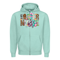Seafoam Easter Nurse Easter Day Zipper Hoodie - Neo Western