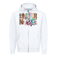 White Easter Nurse Easter Day Zipper Hoodie - Neo Western