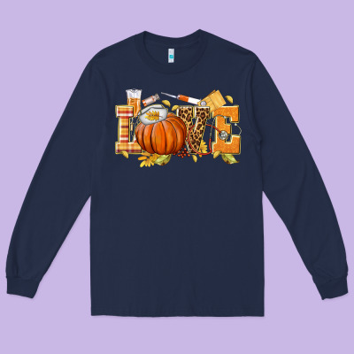 Love Nurse Fall Long Sleeve Tee Designed By Texasbilliewilder