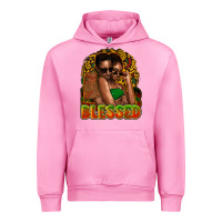 Fuchsia Pink black couple blessed Urban Hoodie - NancyCooperArtShop